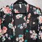 Xhilaration Black Floral Sheer Boho Flowy Beach Swim Cover Up Duster Kimono L/XL