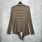 Love Culture Brown Black Stripe Open Cardigan Long Sleeve Sweater Small