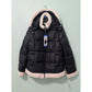 Black Sherpa Ski Snow Puffer Hood Star Whimsygoth Girls Sam Edelman Jacket L