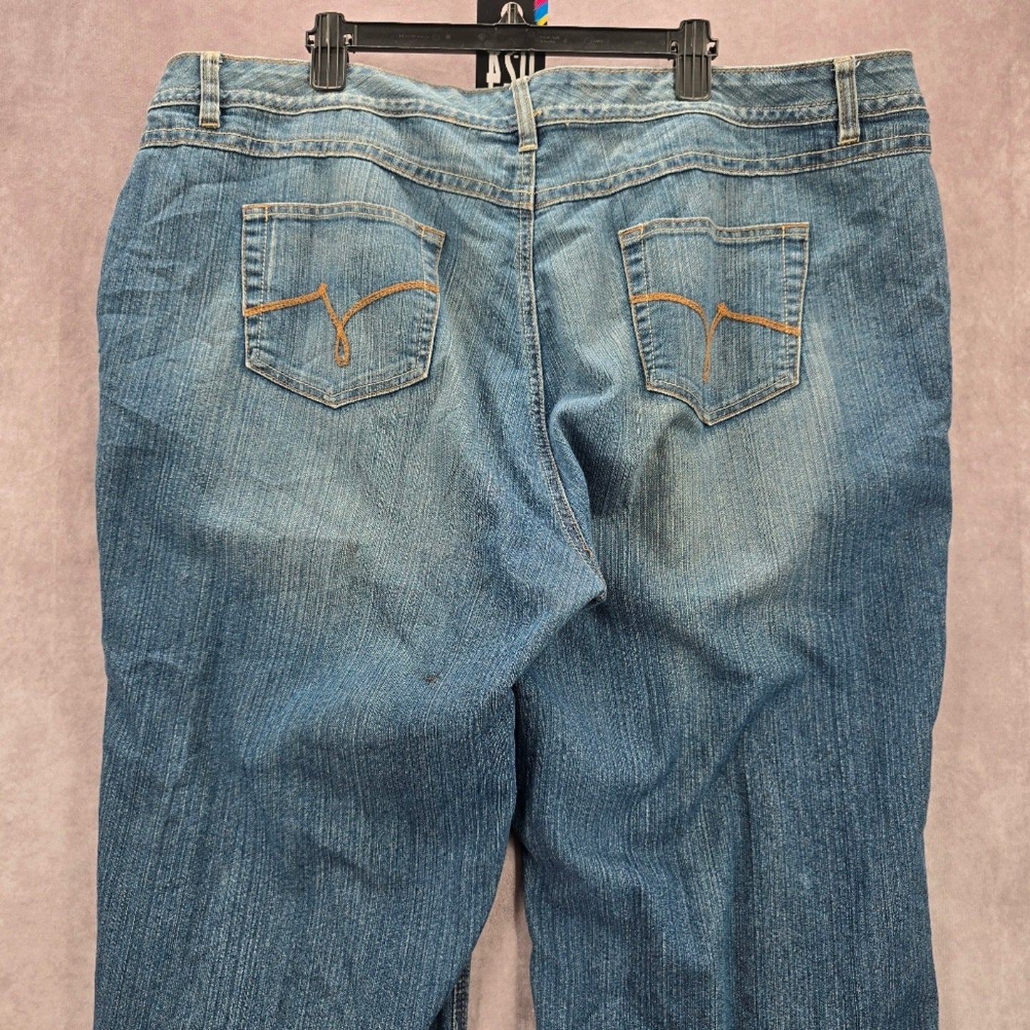 024. Just My Size Modern Bootcut Straight Wide Blue Jeans 26W Short