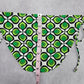 Ingear Green Black White Floral Geometric Tie Bikini Bottom Swimwear Medium