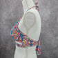 Urban Sea Pink Print Padded Crisscross String Tie Bikini Top Swimwear Medium