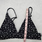 Black White Stars Active Sports Beach Bra Bikini Bralette Swim Top S Small