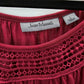 Jason Maxwell Red Lace Quarter Sleeve Ruched Top Blouse Large