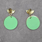 Green Gold Circle Gray Half Moon Stud Dangle Drop Earring Fashion Jewelry