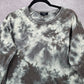 Modern Canvas Gray Tie Dye Long Sleeve Cotton Sweater Cardigan Top Medium