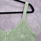 Green Crochet Knit Boho Sleeveless Cropped Tank Vintage Y2K Top S Small