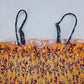Yellow Floral Crop Smock Boho Tube Ruffle Y2K Bikini Bralette Swim Top M Medium