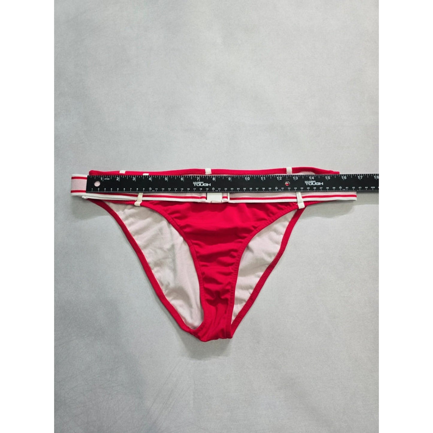 Venus Red Buckle Belt Stripes Swimsuit Beach Resort Vacation Bikini Bottoms 14
