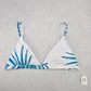 White Floral Padded Sports Bra Active Bikini Bralette Swim Top S Small