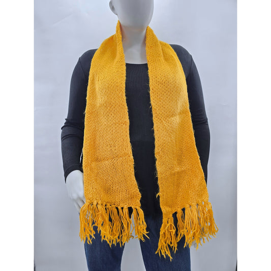 Yellow Y2K Scarves Resort Whimsy Goth Cottage Fairy Knit Cozy Chic Scarf OS