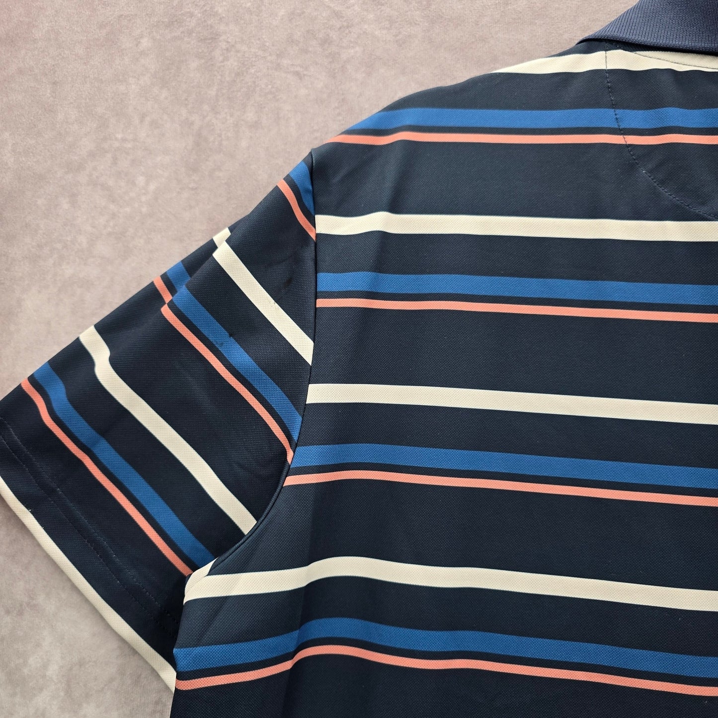 Goodfellow & Co Blue Stripe Short Sleeve Golf Polo Active Mens Shirt Top XL