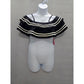 Jess Lea Black Soaking Up Sun Ruffle Swimsuit Stripe Top Large