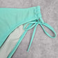 H2oh! Green Cheeky Tie Bikini Bottom Swimwear Medium