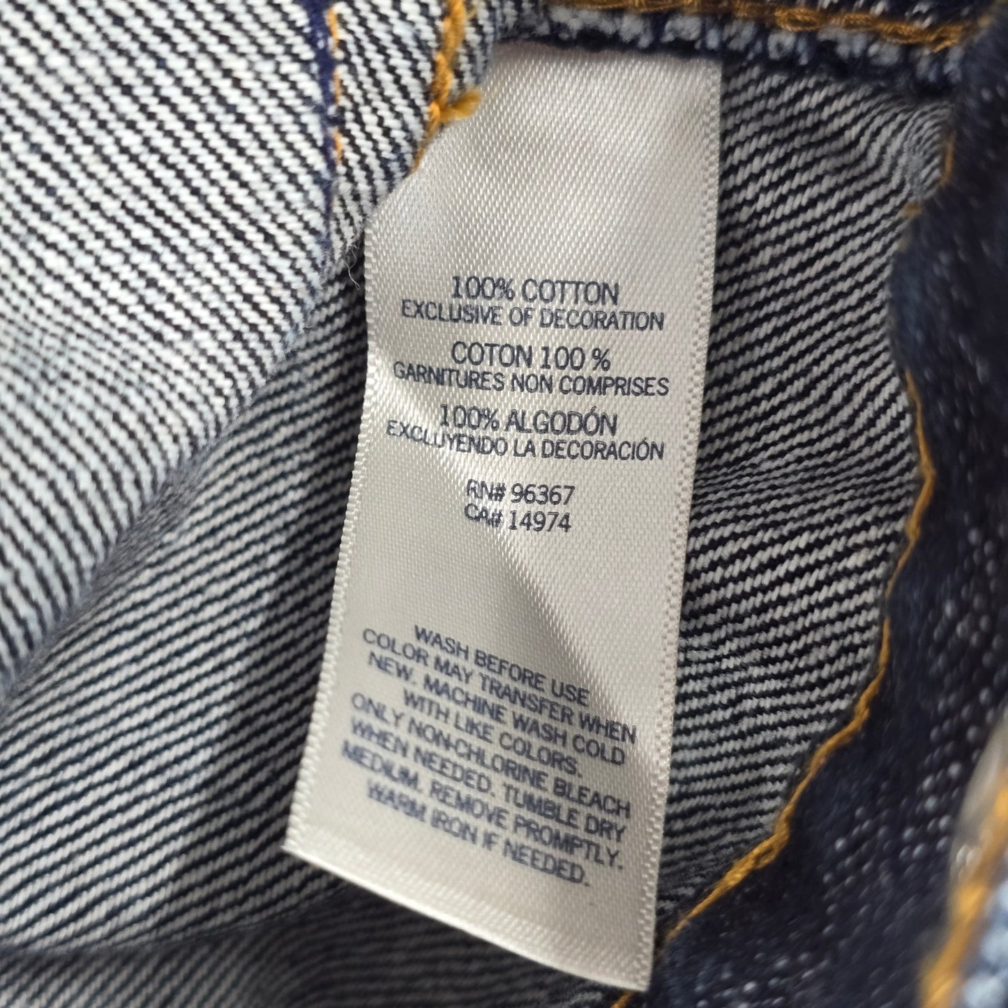 OshKosh B'gosh Blue Denim Cotton Span Button Jeans Jacket VTG Unisex Large L