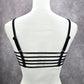 Xhilaration Black Geometric Boho Y2K Padded Adjustable Strap Bikini Top Small