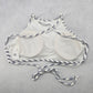 Gray Stripe Halter Tie Active Sports Bra Padded Bikini Bralette Swim Top S Small