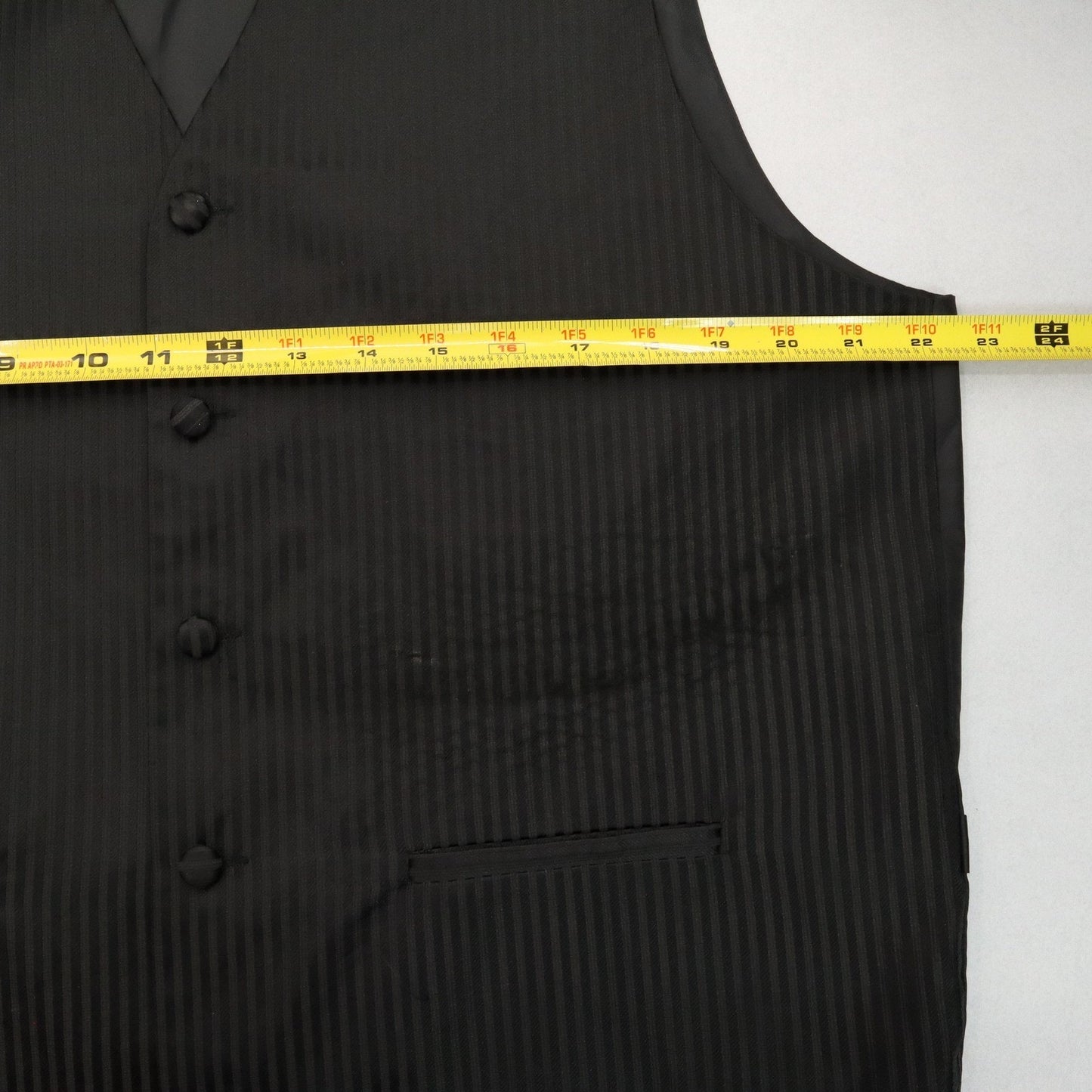 Umo Lorenzo Black 4 Button Stripe Welt Point Waistcoat Tuxedo Suit Vest L 46R