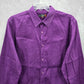 G By Guess Purple Paisley Button Down Long Sleeve Cotton Cuff Dress Shirt XL