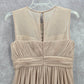 Calvin Klein Gold Flare Rhinestone Sleeveless Knee Length Mesh Dress 8 Medium