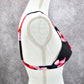 Shein Black Pink Floral Triangle Adjustable Clasp Bikini Top Swimwear Medium