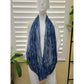 Navy Blue Patterned 90s Y2K Infinity Scarf OSFM