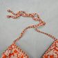 Endless Sun Orange Floral Triangle Tie Beach Bikini Bralette Swim Top S Small