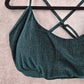 Shein Green Ribbed Crisscross Back Adjustable Strap Padded Bikini Tops 1XL