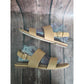 A New Day Tan Flat Strap Buckle Sandals 8.5