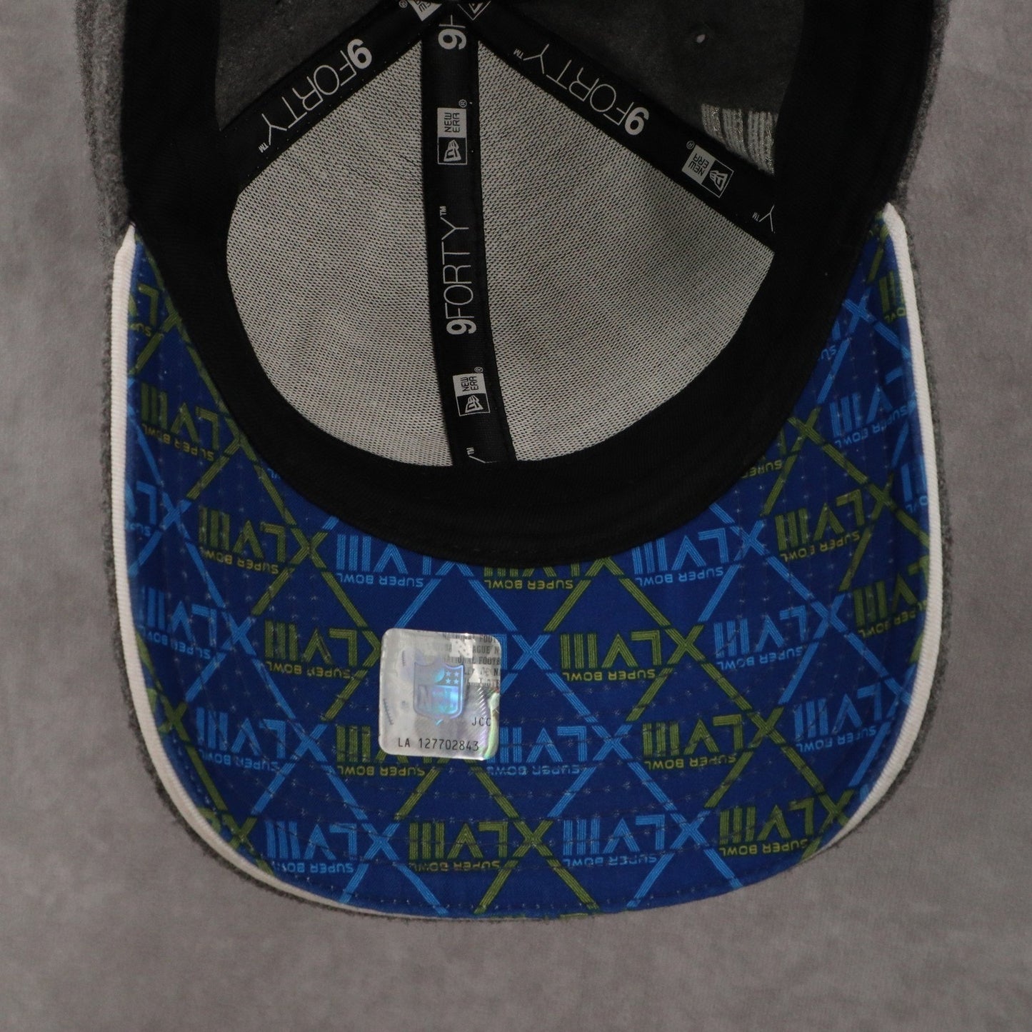 New Era Gray Superbowl Championship 9Forty Cloth Strap XLVIII Baseball Cap Hat