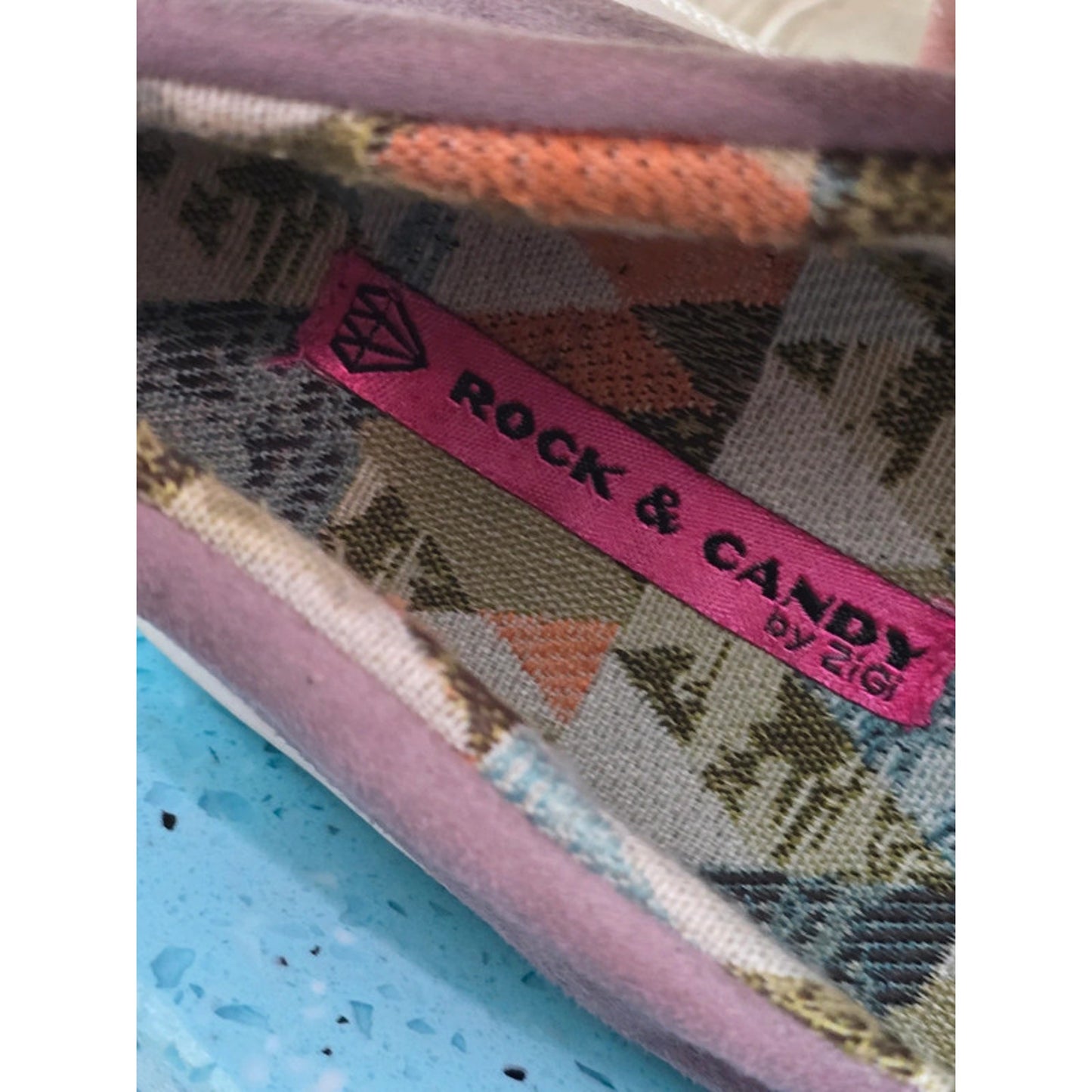 Rock and Candy Purple Bow Flat Slide Suede Sneakers Size 8.5