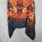 H&M Blue Orange Floral Square XL Wrap Hijab Dupatta Shawl Scarves Scarf