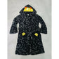 Pl Sleep Black Cute Monster Face Graphic Printed Embroidered Fluffy Bath Robe Boys 6