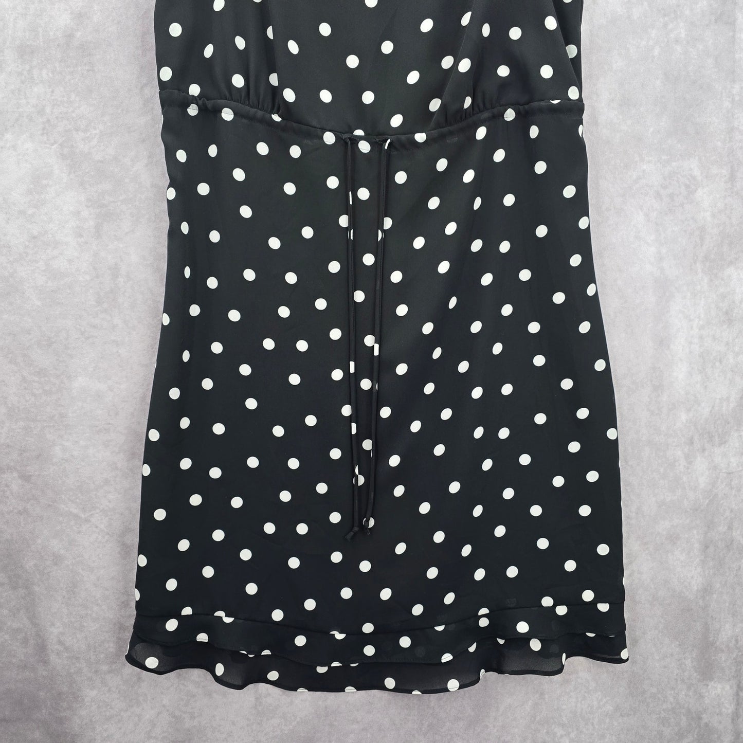 Apostrophe Black White Polka Dot Sleeveless Knee Length Retro Boho Dress 12