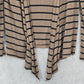Love Culture Brown Black Stripe Open Cardigan Long Sleeve Sweater Small