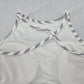Gray Stripe Halter Tie Active Sports Bra Padded Bikini Bralette Swim Top S Small