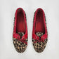 Sperry Leopard Print Red Brown Spotted Flats Size 7 Medium A-13 CH73