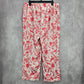 Victoria Secret Pink Floral Animal Print Vintage Y2K Pullon Pajama Pants L Large