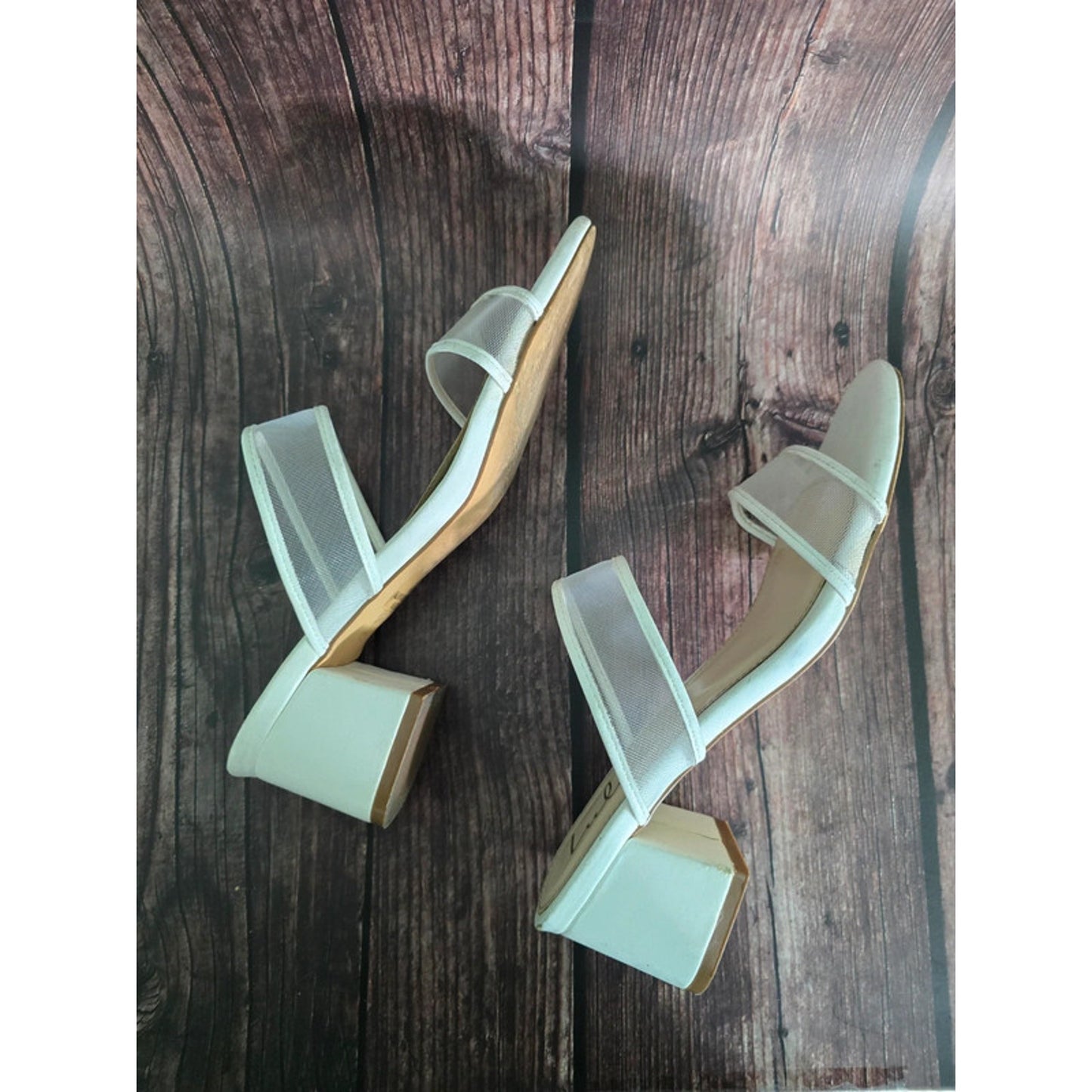 Lulus White Mesh Strap Heels 8