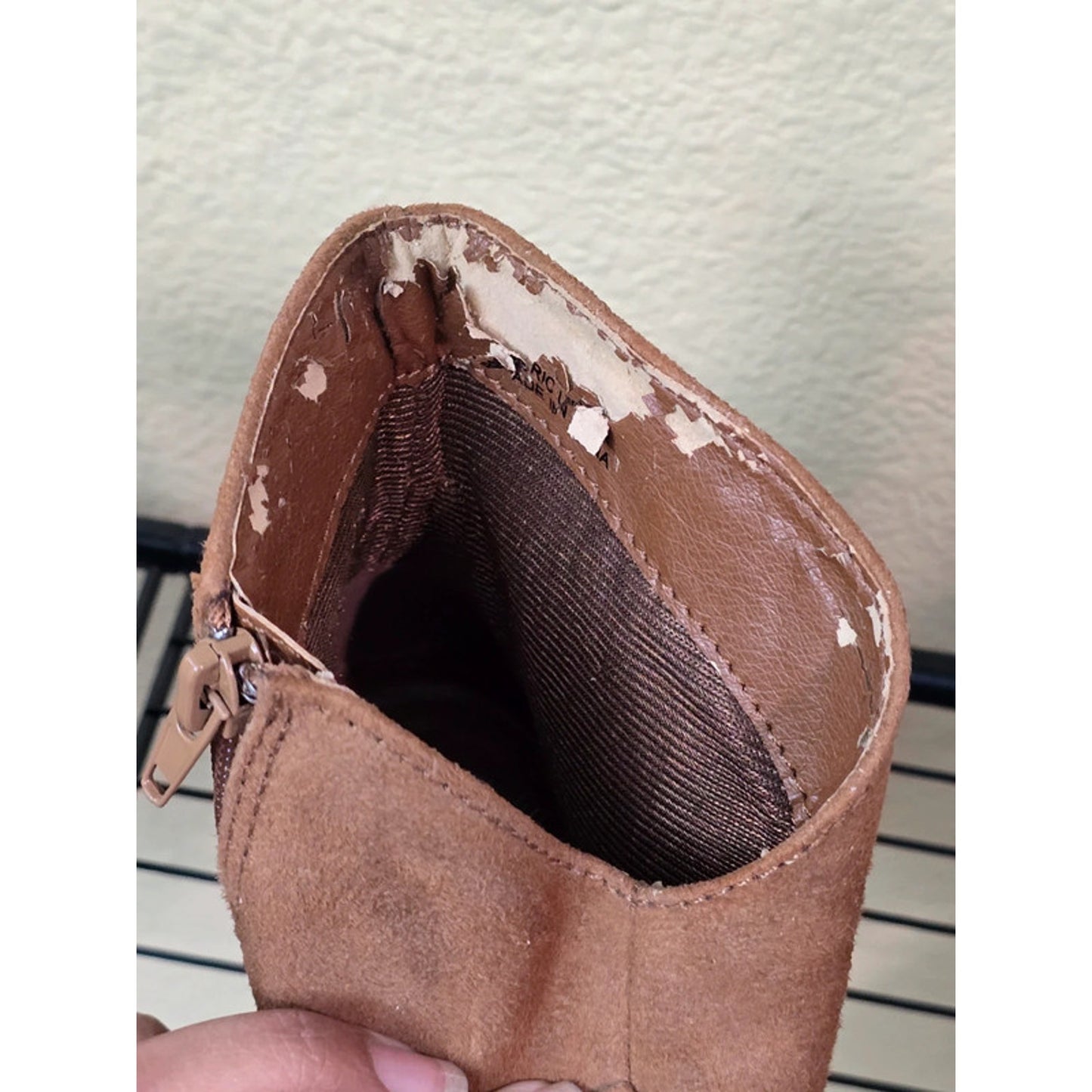 True Craft Brown Suede Fringe Zipper Ankle Boots Size 8.5