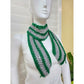 Gray Knit Scarf Crochet Green Cozy Cotton Scarf OSFM