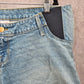 Isabel Maternity Blue Denim Jeans Midi Stretch Bottoms Pants Shorts 12