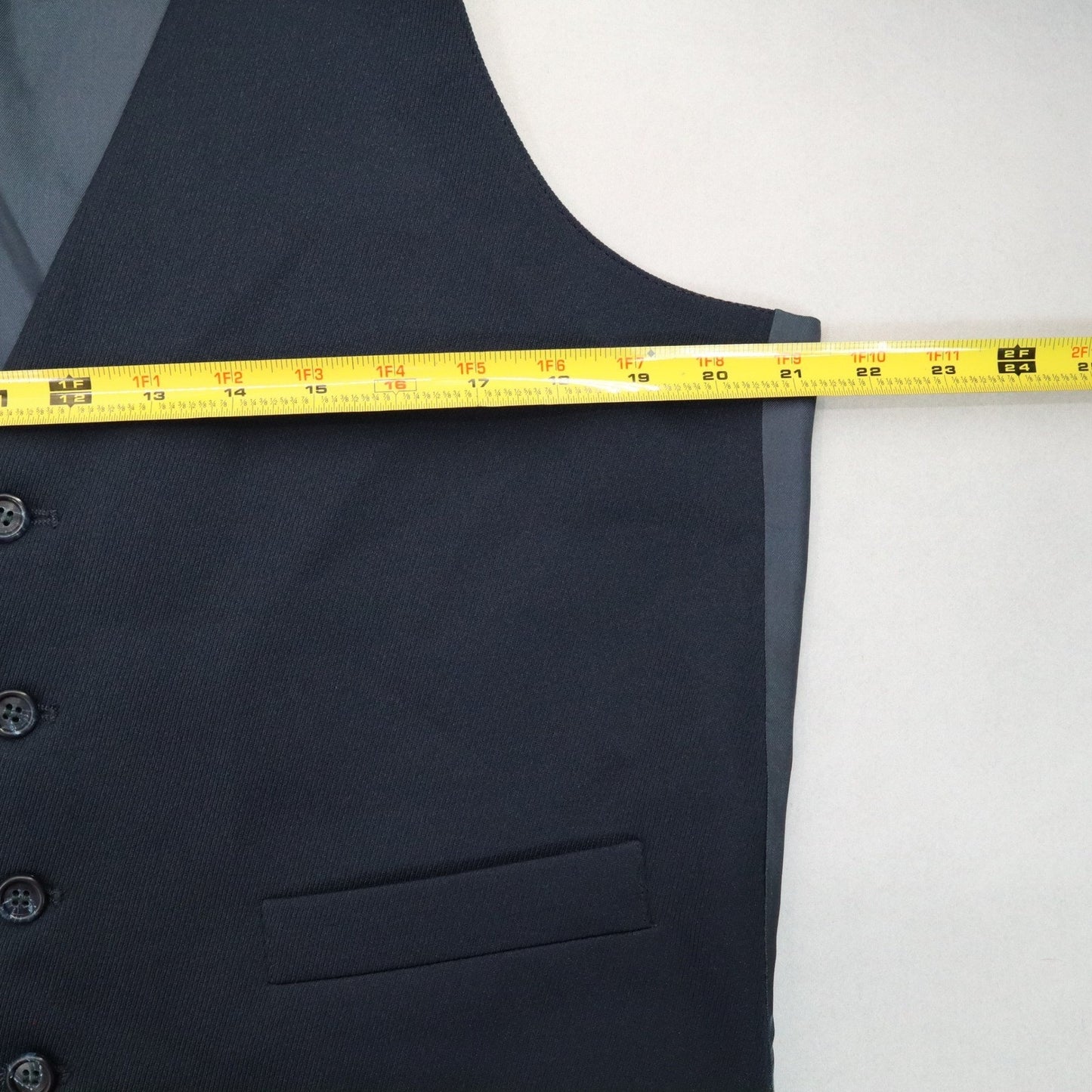 Navy Blue 5 Button Peak Welt Pocket Waistcoat Formal Tuxedo Suit Vest Medium 42R