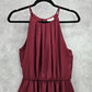 Lush Red Burgundy Sleeveless Pleat Flare Formal Dress Medium