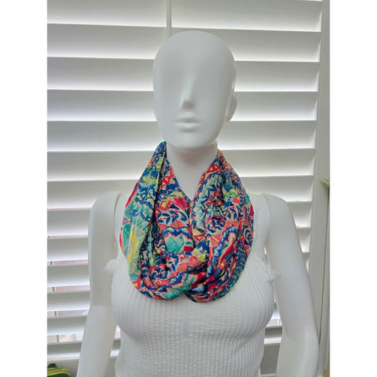 Multicolor Floral Cottage 90s Infinity Scarf OSFM