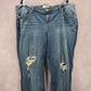 029. Torrid Denim Blue Distress Straight Tapered Denim Pants Jeans 24XT