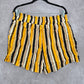 Ambiance Apparel Yellow Stripe Pullon Tie Funky Ruffle Pants Shorts Plus 2X
