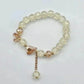 Gold Clear Bead Link Chain Stretch Elastic Bracelet B8