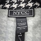 NYCC Black White Long Sleeve Printed Retro Classic Coat Jacket Preppy Blazer L