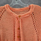 Orange Knit Button Up Tassel Handmade Flare Long Sleeve Girls Dress M Medium